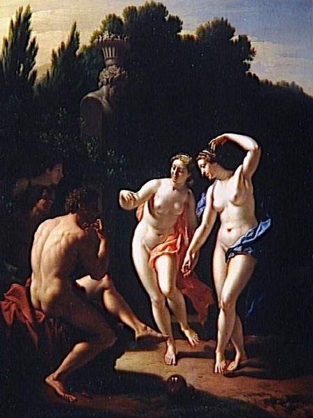 Pieter van der Werff Deux femmes dansant devant un berger jouant du pipeau, dit aussi Nymphes dansant Germany oil painting art
